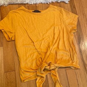 Front Tie Yellow T-Shirt